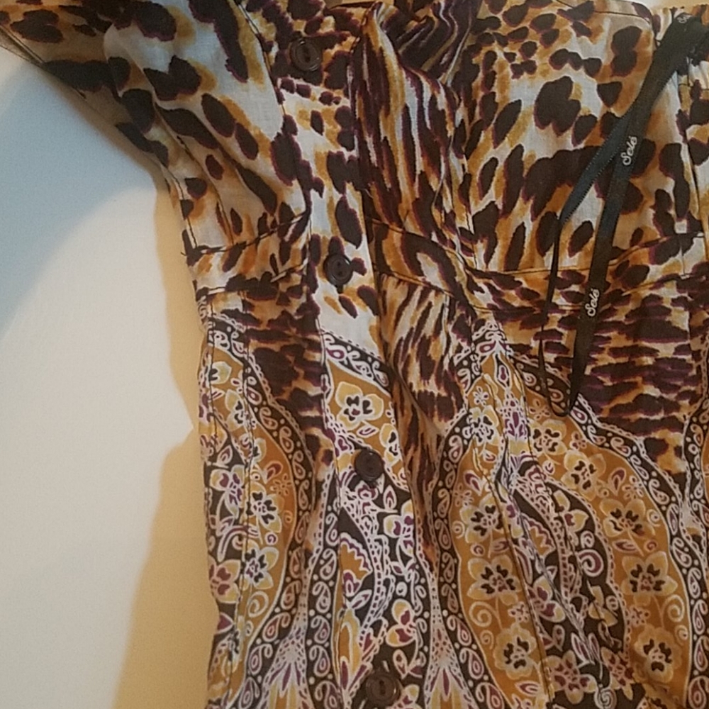 Brown Animal/Abstract Pattern Halter Top - Picture 4 of 4